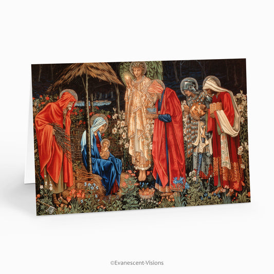 Card and envelope with the design 'Adoration of the Magi' tapestry by Edward Burne-Jones
