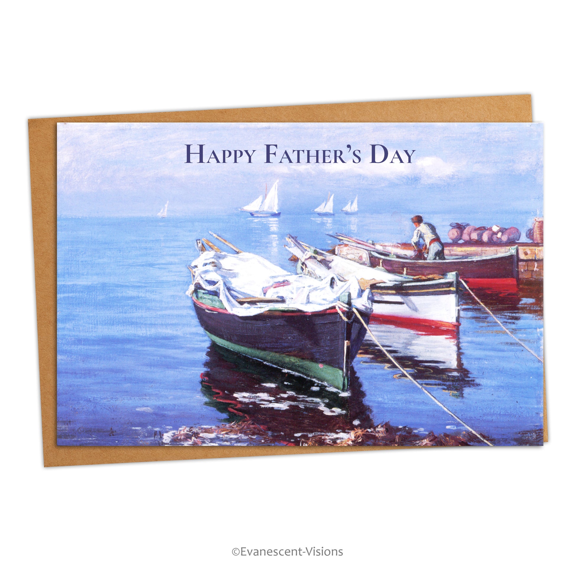 Father's Day Card with  'Italian Fishing Boats' by artist Elin Danielson-Gambogi