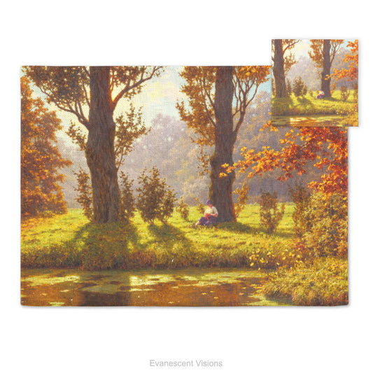 Placemat and coaster with design of  'A Sunny Afternoon' by Ivan Fedorovich Choultsé  (1874–1939).