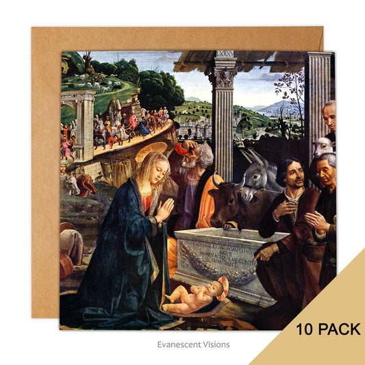 Adoration of the Shepherds Renaissance art Nativity Christmas Card with envelope