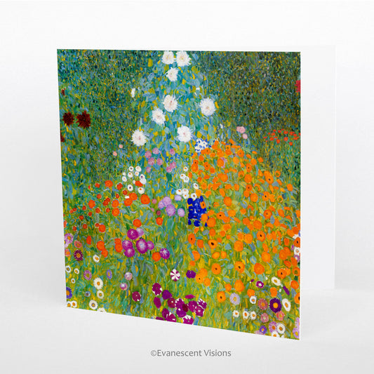 Klimt Bauerngarten Fine Art Floral Greeting Card