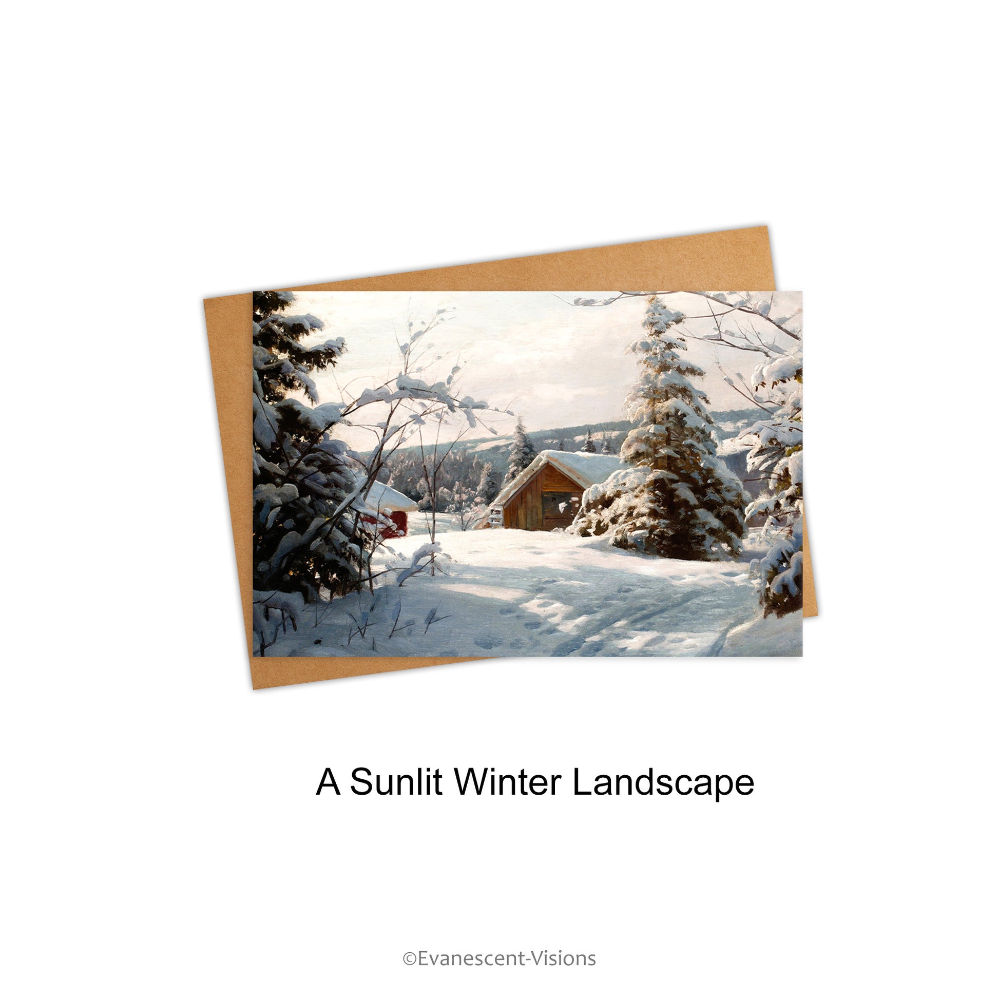 Snow Scene Art Card option 'A Sunlit Winter Landscape'