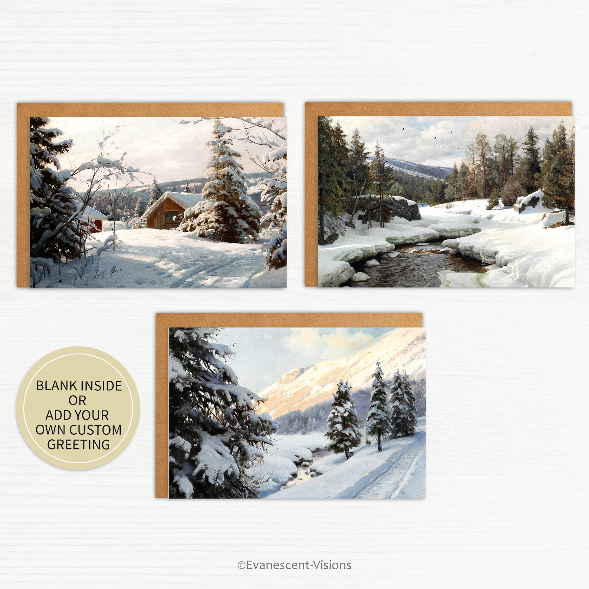 Fine Art Snow Scene Landscapes Christmas Cards