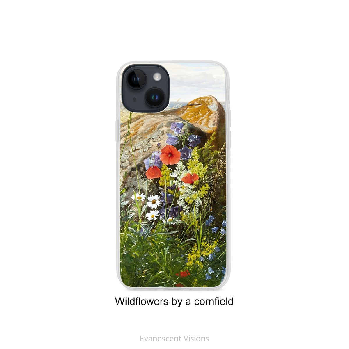 Floral Art Phone Case for iPhones, Wildflower, Poppies or Water Lilies, Protective Flexible Case