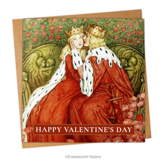 Aucassin and Nicolette Happy Valentine's Day card with envelope