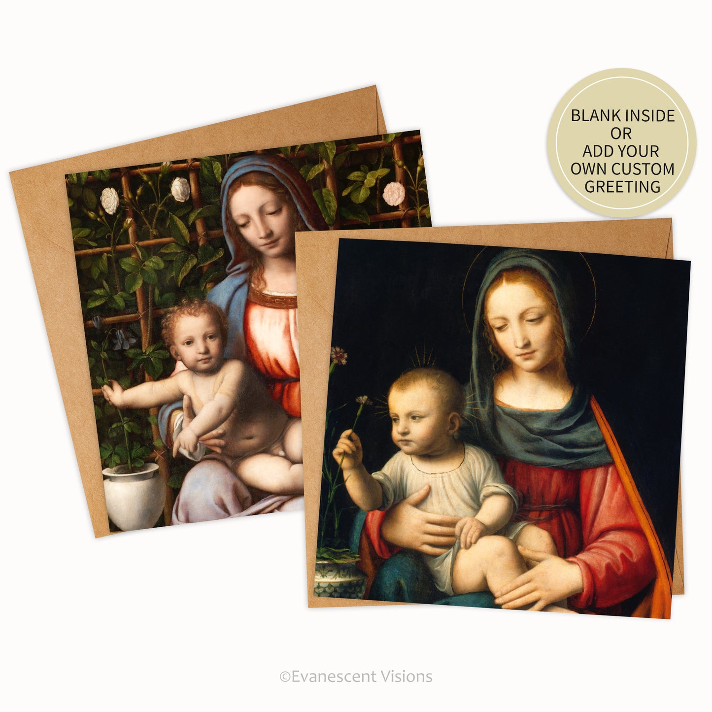 Renaissance Madonna and Child Christmas Religious Greeting Cards