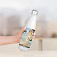 A hand holding the Birth of Venus Stainless Steel Water Bottle, Thermos, 500m