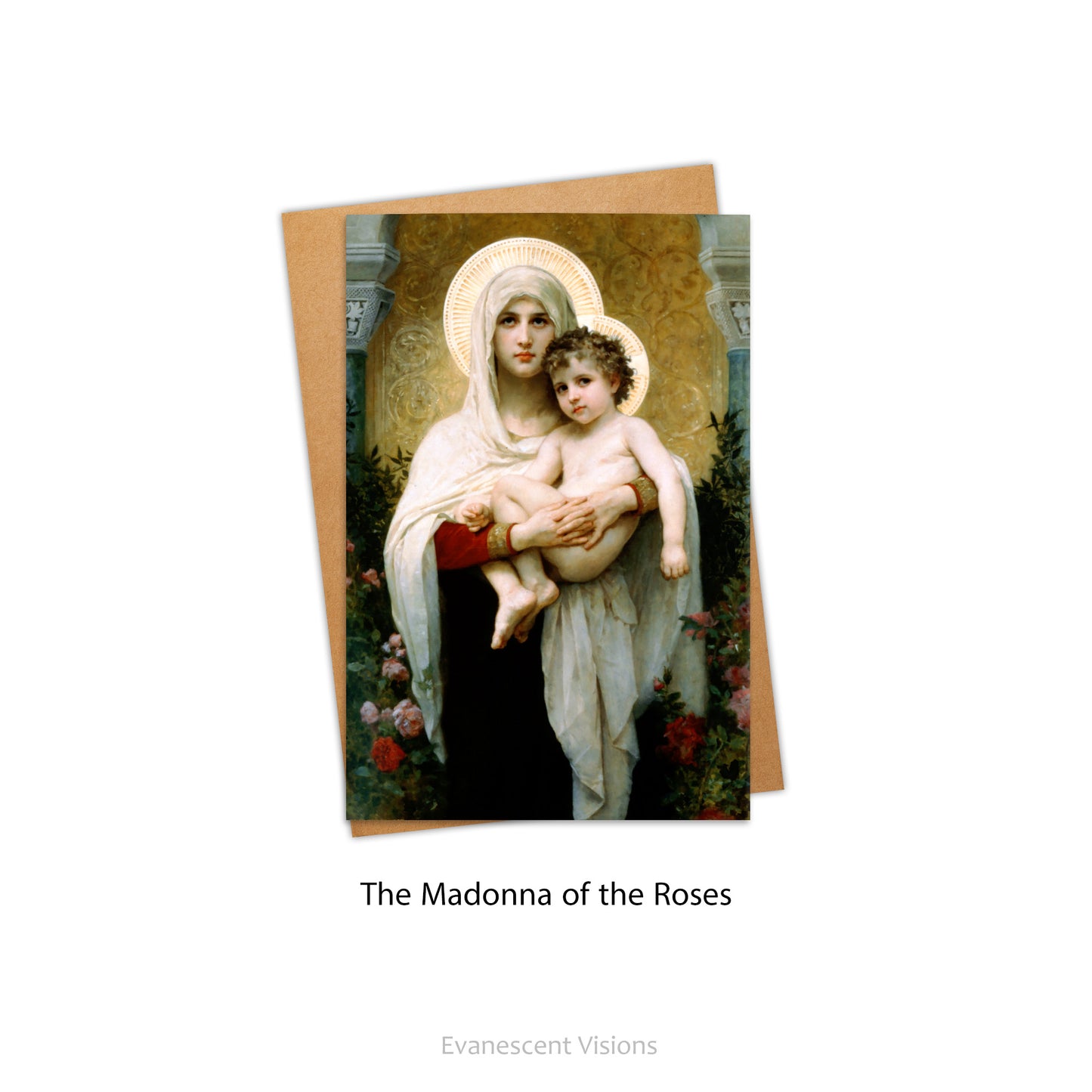 Bouguereau Madonna of the Roses religious art card