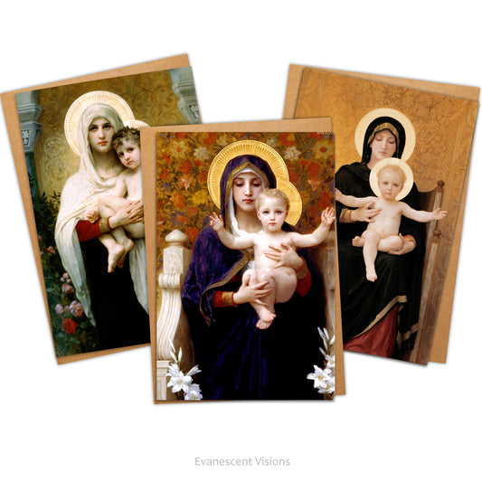 Bouguereau Madonna and Child Christmas Religious Fine Art Cards,