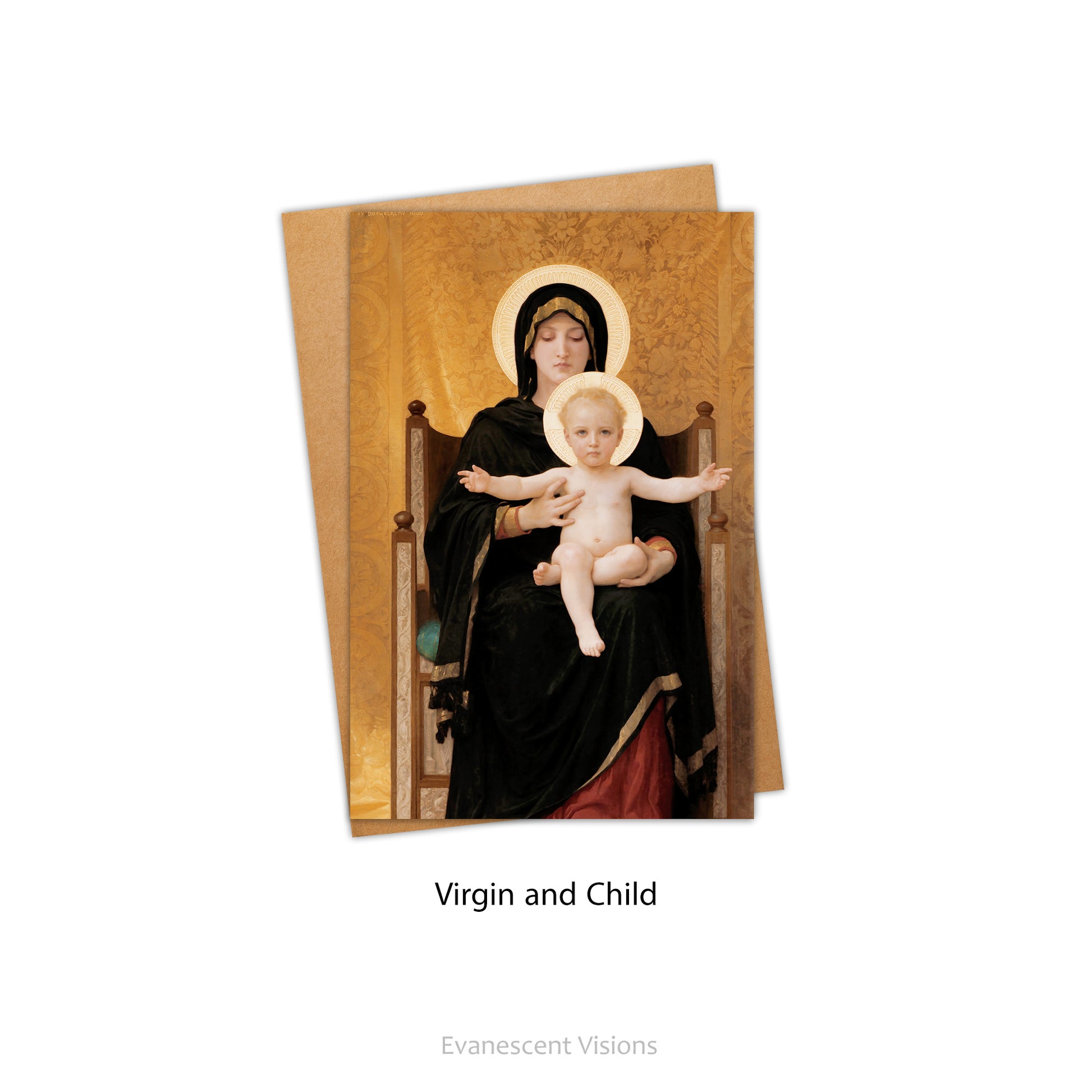 Bouguereau Vifgin and child religious art card