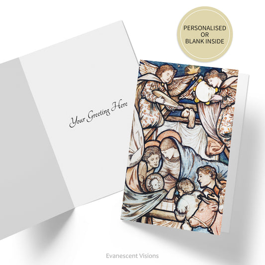 Burne-Jones The Nativity Christmas Card, Personalised or Blank