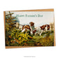 Vintage dog Painting Happy Father's Day card with envelope