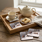 Christmas Wildlife Coasters Set of 4, Red Deer in Winter