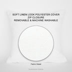 Fabric detail and description of cushion