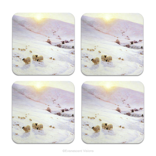 Farquharson Southland Hills Painting Winter Coaster Set of 4