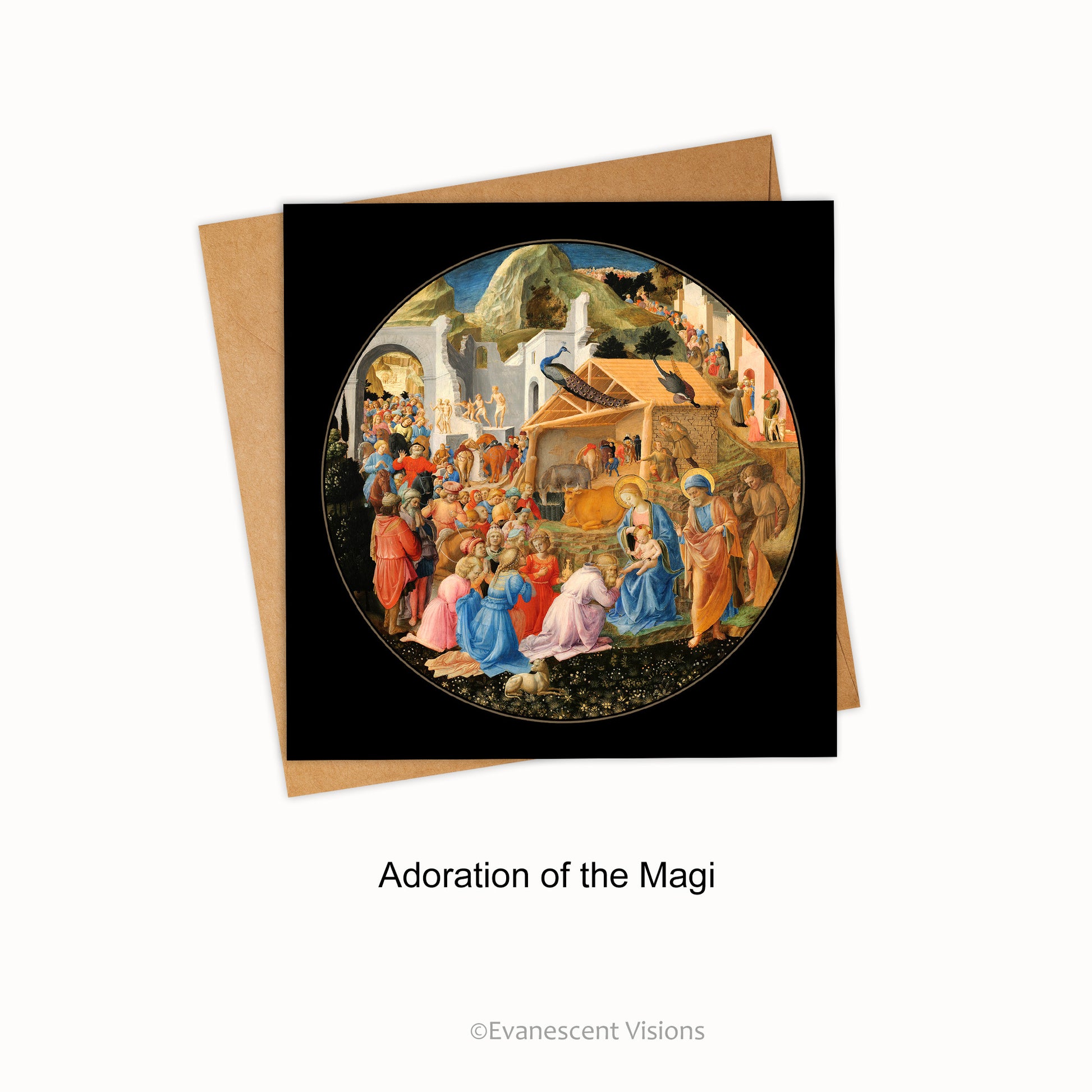 Adoration of the Magi deisgn Renaissance Christmas Nativity Religious Greeting Card