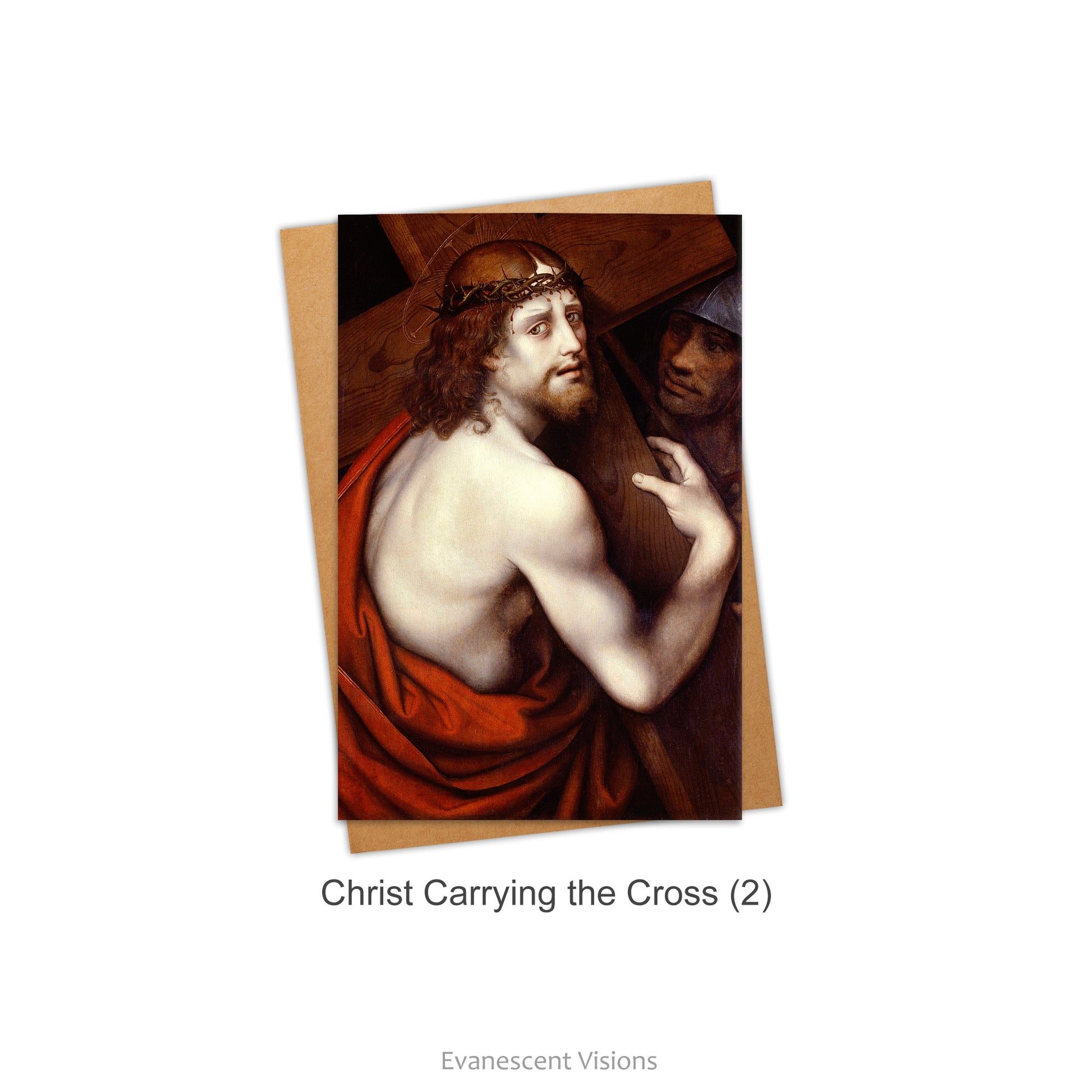 Card with envelope. Card has image from the painting 'Christ Carrying the Cross' by Giampietrino