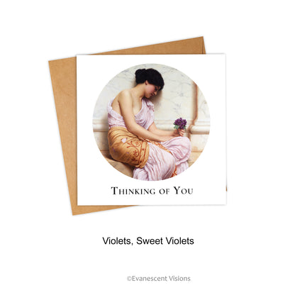 Card with Envelope. Design Choice Violets, Sweet Violets by John William Godward