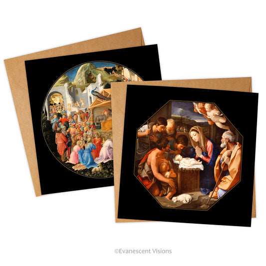 Renaissance Christmas Nativity, Religious Greeting Cards with envelopes