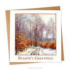 Winter Woods Traditional Christmas Card with artwork by Sigvard Hansen, with an envelope.