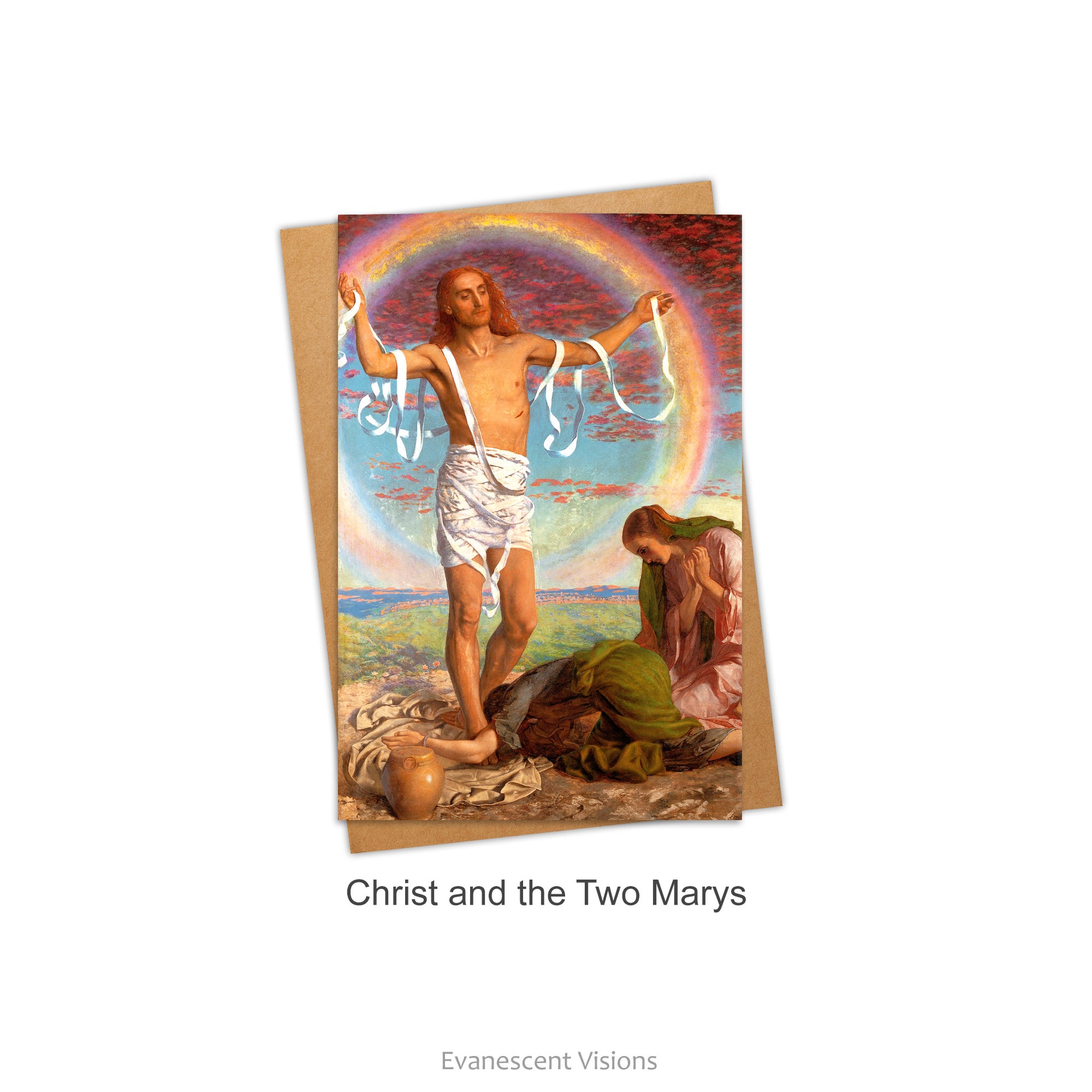 Design option, card and envelope with 'Christ and the Two Marys' by William Holman Hunt.