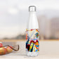 Kandinsky Art Personalised Stainless Steel Water Bottle on a Kitchen counter top