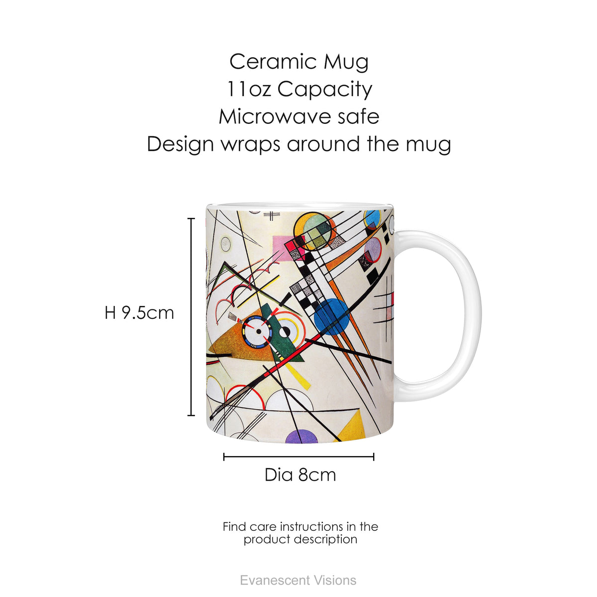 Kandinsky Abstract Art Ceramic Mug, Composition 8