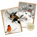 Bruno Liljefors Snowy Winter Scenes with Bullfinch Birds Fine Art Cards with envelopes