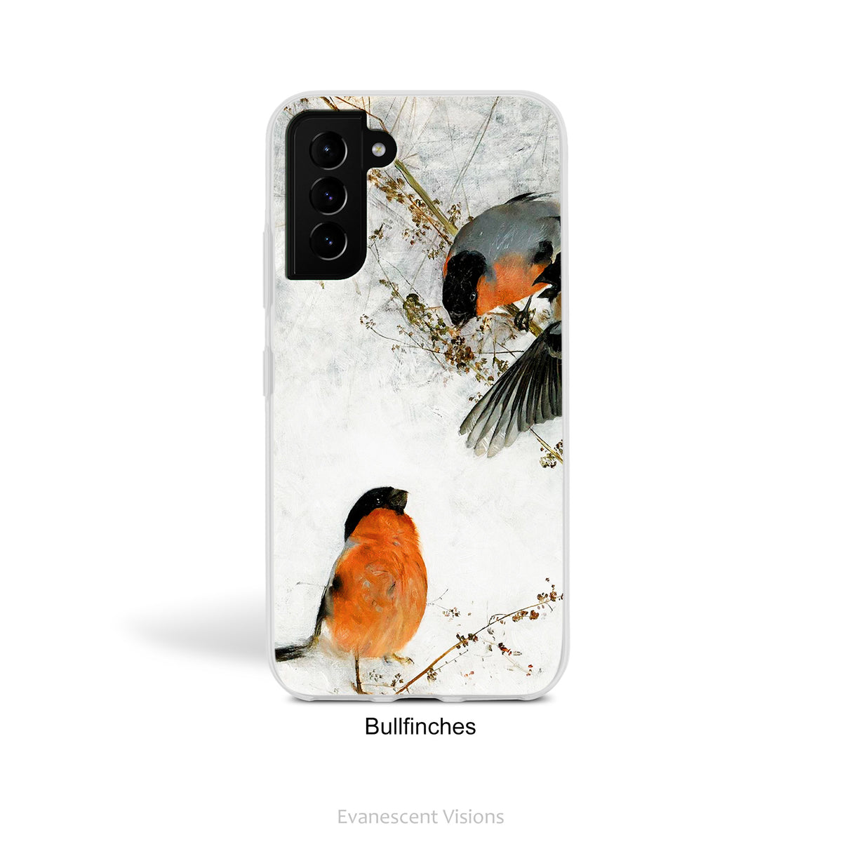 Birds in Winter Art Phone Case for Samsung Phones, Protective Slim Case