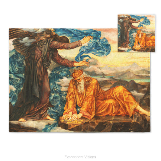 Placemat and coaster with design of 'Earthbound' by artist Evelyn De Morgan (1855–1919).