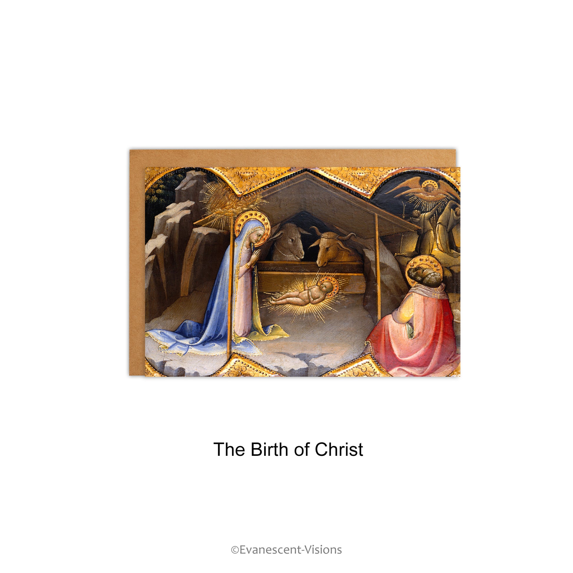 Medieval Fine Art Nativity Christmas Card Birth of Christ Design
