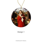 Ceramic Christmas ornament with detail of the painting 'The Virgin and Child with Four Angels' by Gerard David