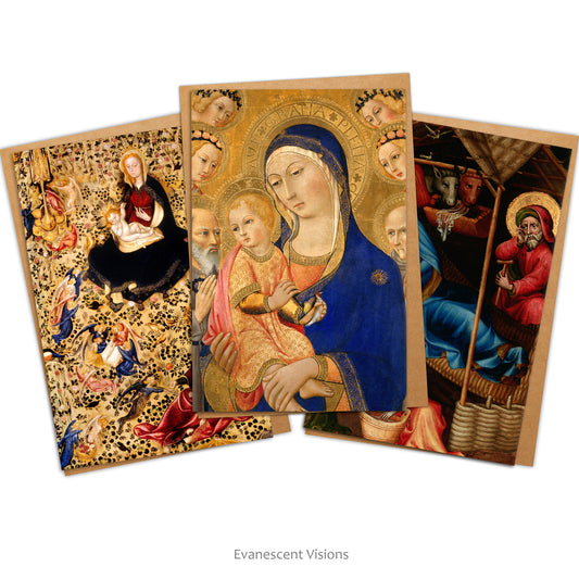 Madonna and Child and Birth of Christ painting Christmas Religious Art Cards