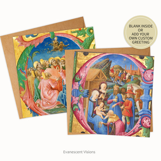 Christmas Medieval Illuminations Religious Greeting Cards