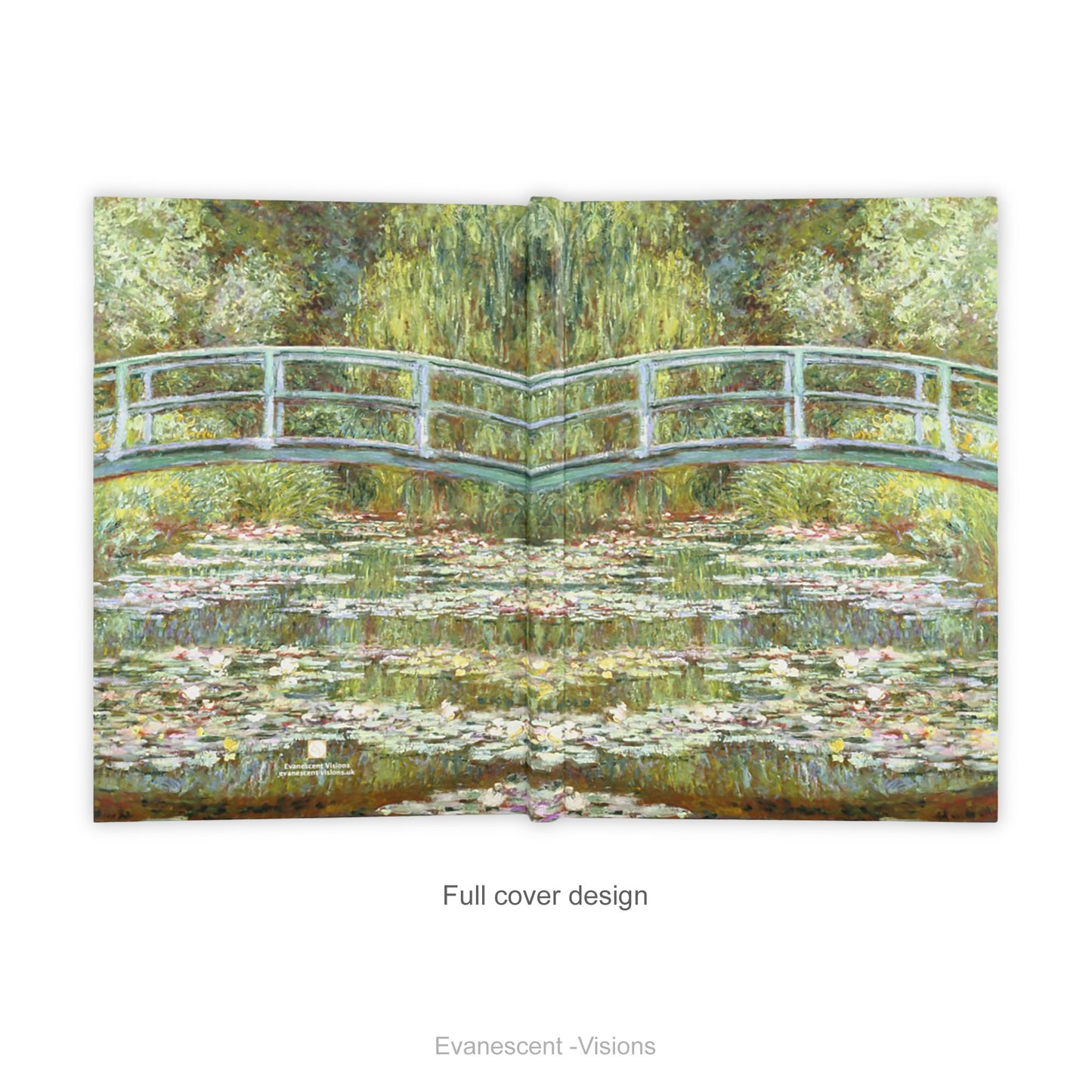 Monet Water Lily Pond Footbridge Hardback Notebook, A4, A5, Paper Choice
