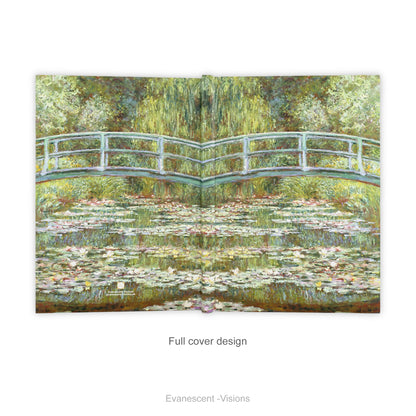 Monet Water Lily Pond Footbridge Hardback Notebook, A4, A5, Paper Choice