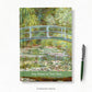 Personalised Notebook, A4, A5, decorated with 'Claude Monet Bridge over a pond of Water Lilies' art