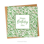 Happy Birthday Personalised Card with 'Willow Bough' pattern designed by William Morris.