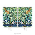 Front and back views of the Personalised  William Morris Cock Pheasant design notebook, shown on a white background.