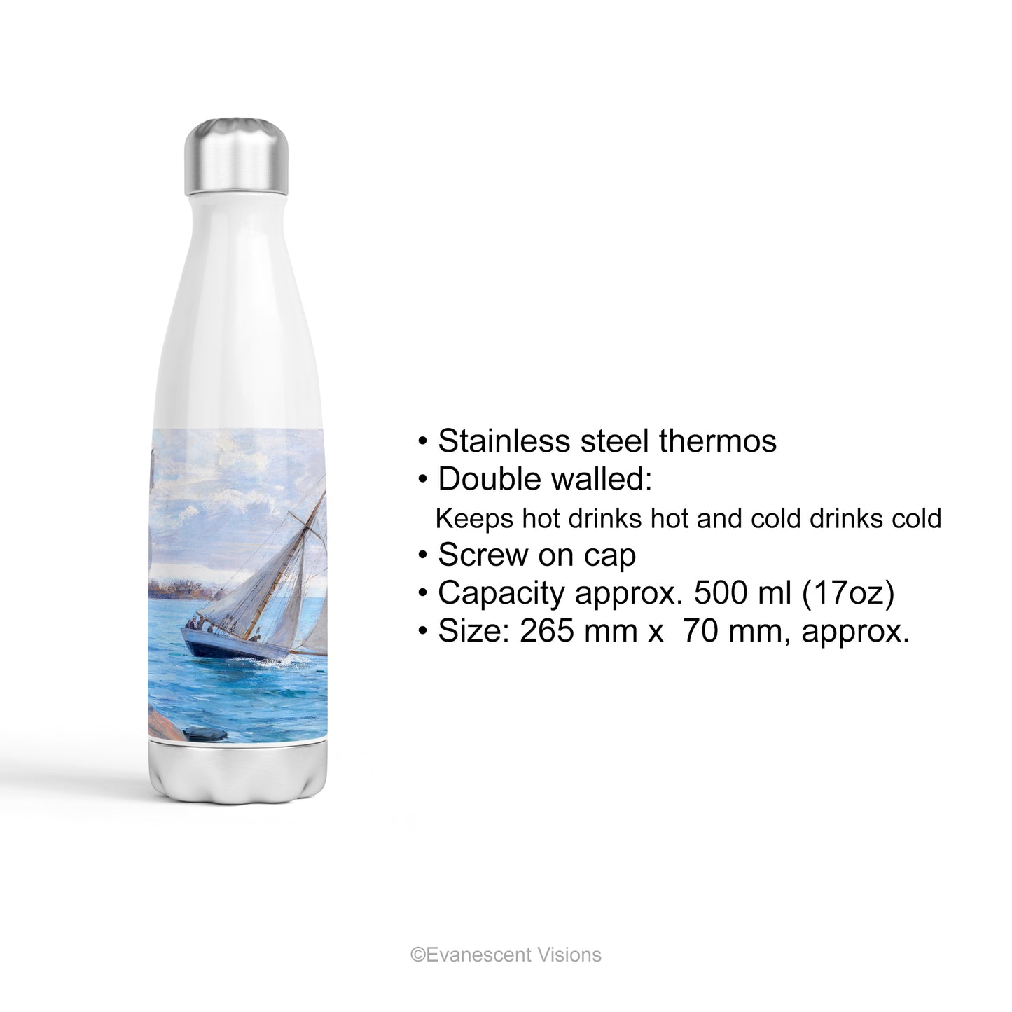 Nautical Art Personalised Stainless Steel Water Bottle product details