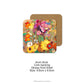 Front and back view and product details for the colourful Wildflowers Floral Coasters