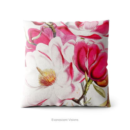 Pink Magnolia Floral Decorative Cushion