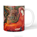 A ceramic mug featuring painting 'Laus Veneris' by Edward Burne-Jones