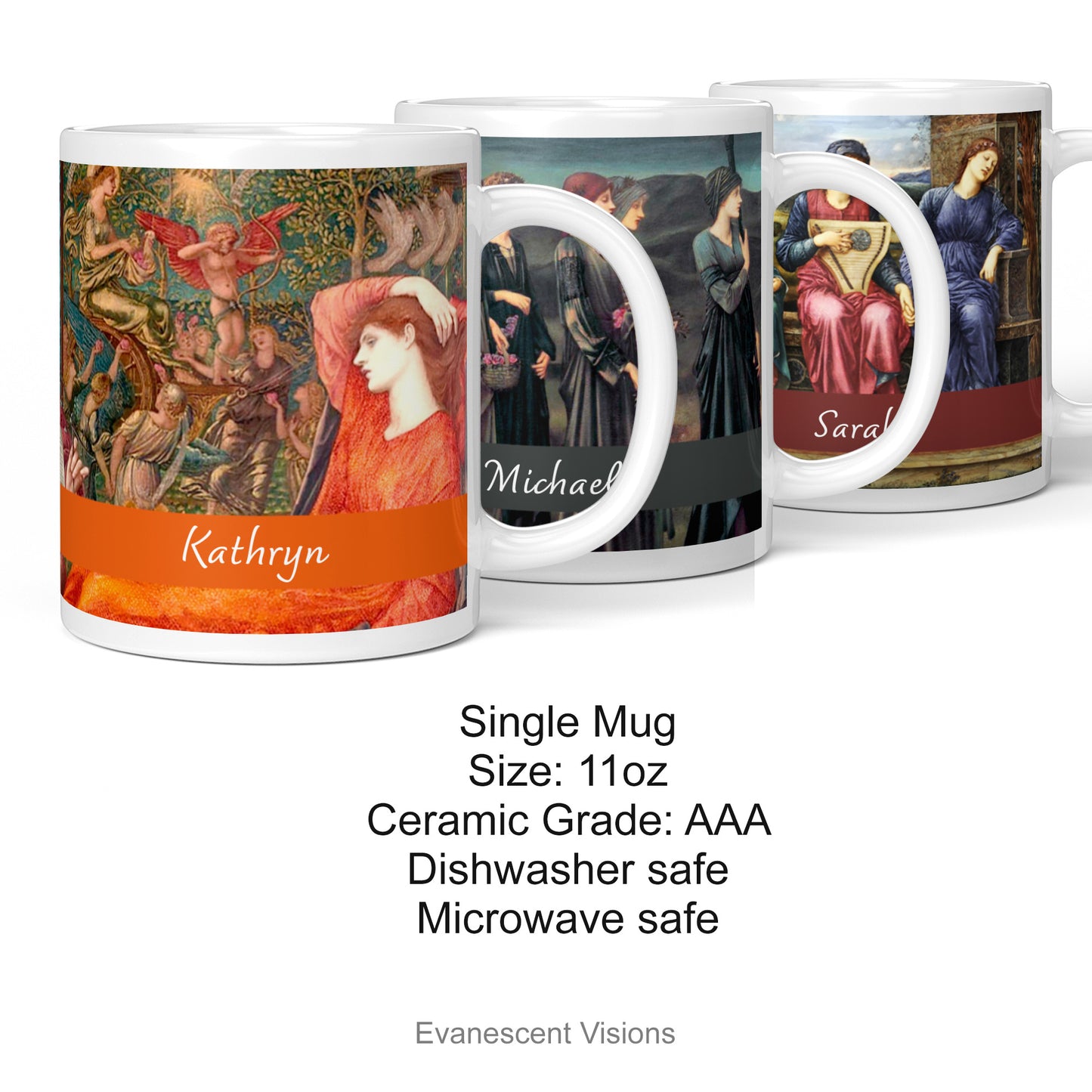 Product description for the Personalised Mugs with Burne-Jones Paintings