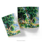 Two cards showing the Front and back view of the Renoir Landscape on the Coast near Menton Renoir Art Notecard 