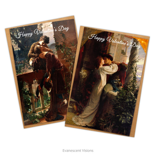 Romeo and Juliet Valentine Cards with envelopes