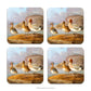 Set of 4 Wigeon Ducks Nature Drinks Coasters with design from painting 'Pair of Wigeons and a Male Teal' by artist Magnus von Wright