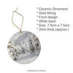 Product details for the Winter Landscapes ceramic Christmas ornament