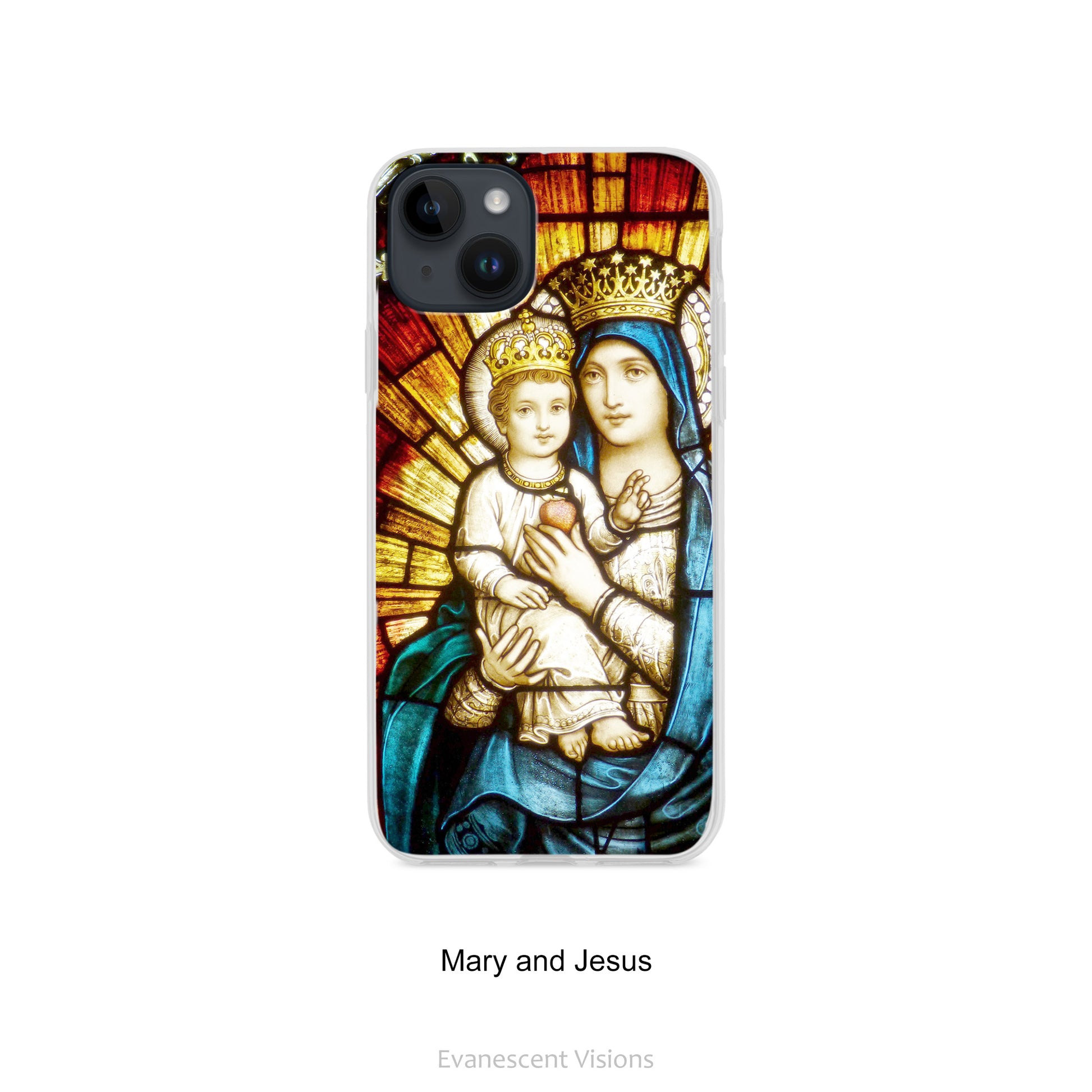 Option 'Mary and Jesus' for the Stained Glass Church Window Image Phone Cases for iPhones