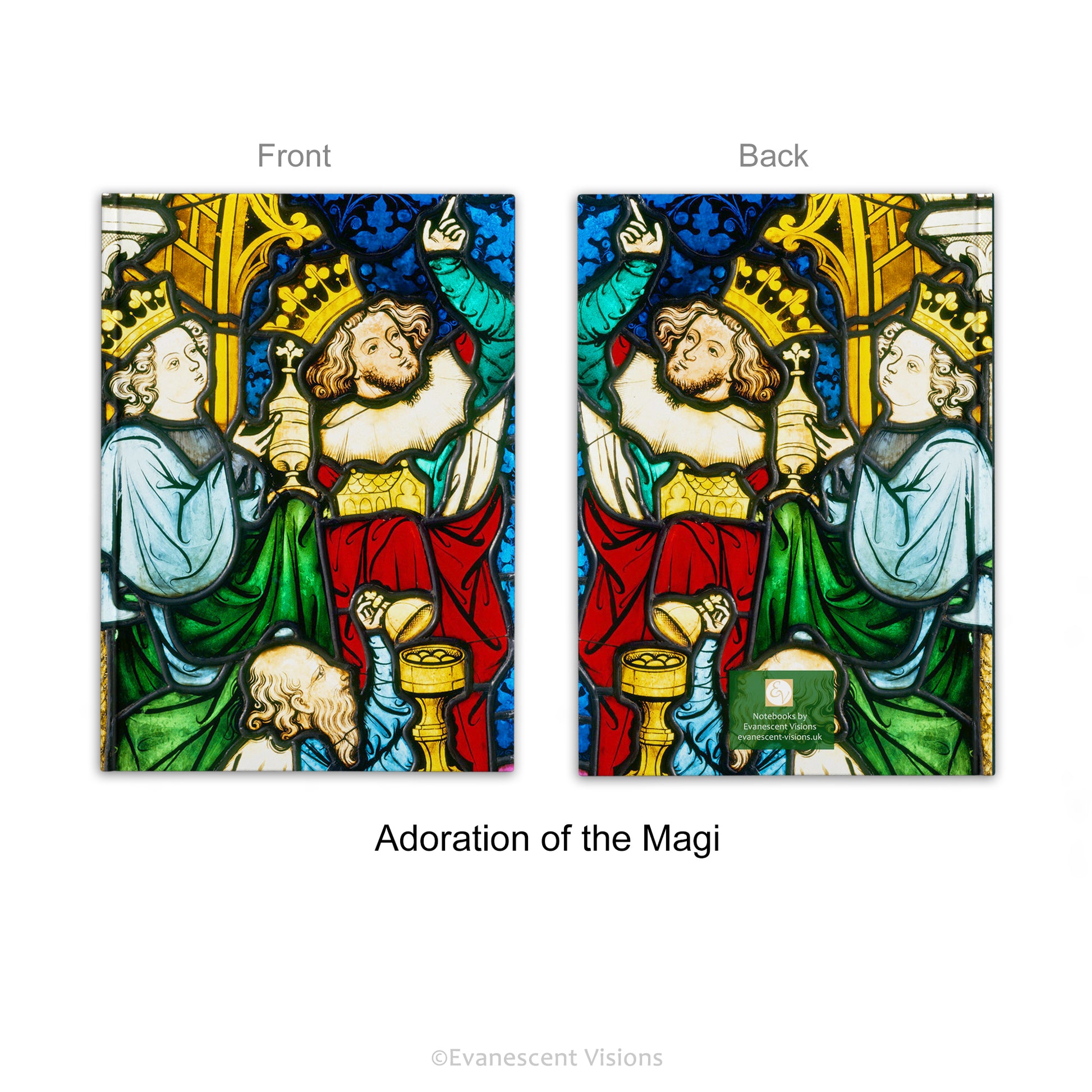 Adoration of the Magi Stained Glass Art Hardcover Notebook